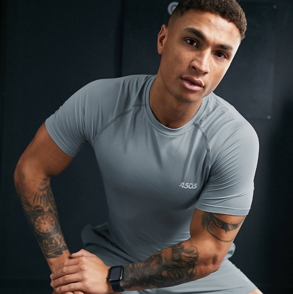 ASOS 4505 Muscle Training Shirt Dusty Blue - Picture 3 of 5